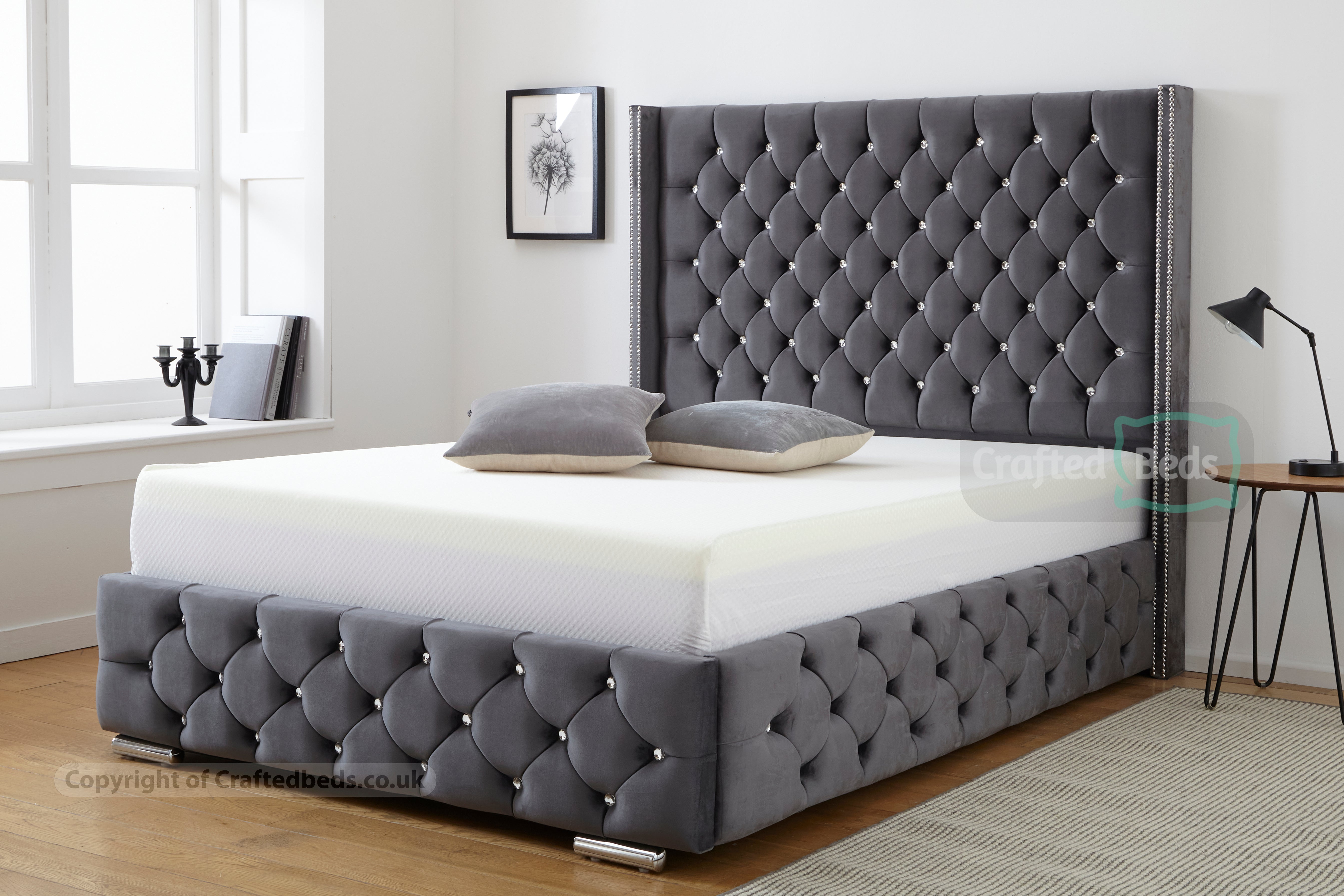 Ascot Chesterfield Luxury Wingback Bed Frame – Crafted Beds Ltd