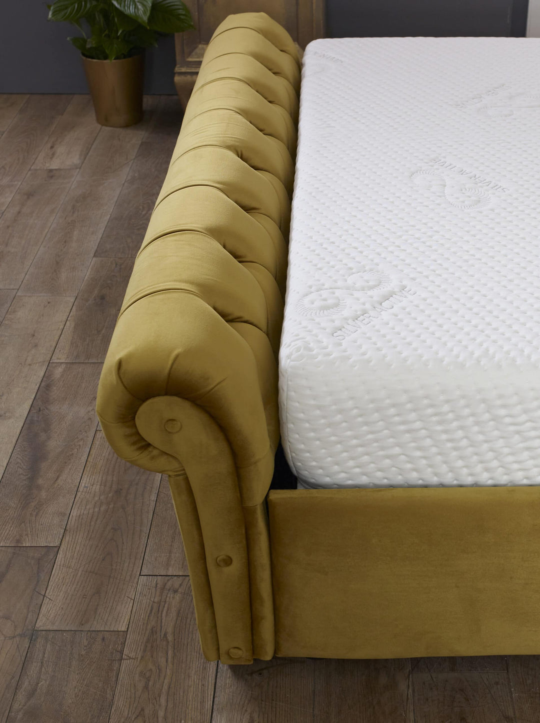 Neva Sleigh Upholstered  Bedframe